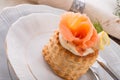 Vol-au-vent with salmon Royalty Free Stock Photo