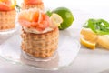 Vol-au-vent with salmon Royalty Free Stock Photo