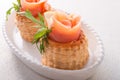 Vol-au-vent with salmon Royalty Free Stock Photo