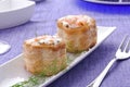 Vol au vent shrimp and sauce Royalty Free Stock Photo