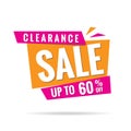 Vol. 3 Clearance Sale pink orange 60 percent heading design for Royalty Free Stock Photo