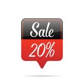 Vol.6 Sale sign set remind box black & red 20 percent heading de