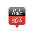 Vol.6 Sale sign set remind box black & red 80 percent heading de