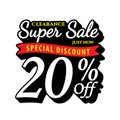 Vol. Super Sale 20 percent heading design black old school style