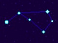 Volans constellation in pixel art style. 8-bit stars in the night sky in retro video game style. Cluster of stars and galaxies. Royalty Free Stock Photo