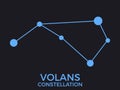 Volans constellation. Stars in the night sky. Cluster of stars and galaxies. Constellation of blue on a black background. Vector Royalty Free Stock Photo