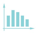 Volatile business bar chart in coordinate system. Royalty Free Stock Photo