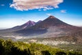 Volcan de Agua and Acatenango seen from Pacaya volcano.