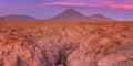 Volcan Licancabur in the Atacama Desert, Chile at sunset Royalty Free Stock Photo