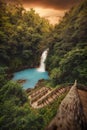 Volcan Tenorio Waterfall in the Jungle in Costa Rica