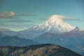 Volcan Villarrica viewed from Santuario El Cani, near Pucon, Chi