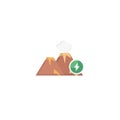 Volcane vector flat colour icon Royalty Free Stock Photo