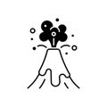 Volcanic activity black linear icon Royalty Free Stock Photo