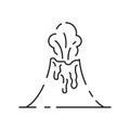 Volcanic activity linear icon. Volcanic eruptions are major source of natural pollution problem. Natural disaster Royalty Free Stock Photo