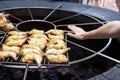 Volcanic barbecue in the El Diablo Restaurant. Timanfaya National Park on Lanzarote island, Spain. Royalty Free Stock Photo