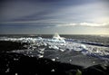 Volcanic beach and broken ice Royalty Free Stock Photo