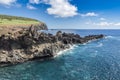 The volcanic cliff near the Ana Kai Tangata bay