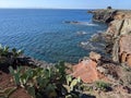 Volcanic cliffs on Lanzarote island