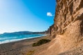 Volcanic cliffs on Vlichada beach, Santorini island, Greece