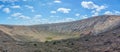 Volcanic crater of Caldera Blanca, old volcano in Lanzarote, Canary islands, Spain Royalty Free Stock Photo