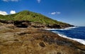 Volcanic Crater and Ocean Royalty Free Stock Photo