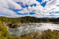 Volcanic crater with steaming lake Royalty Free Stock Photo