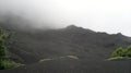 Volcanic dust on the top of erupted volcano