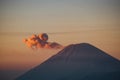 Volcanic Emanations: Yellowish Clouds Drifting from Bromo\'s Summit Royalty Free Stock Photo