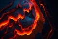 Volcanic eruption. Abstract background. 3D illustration. Fire.