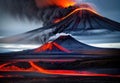 Volcanic eruption - active volcano