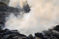 Volcanic eruption of hot steam in Furnas, Sao Miguel island, Azores archipelago Royalty Free Stock Photo