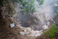 Volcanic eruption of hot steam in Furnas, Sao Miguel island, Azores archipelago Royalty Free Stock Photo