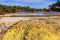 Volcanic exposed sulphur formations in Waiotapu Thermal Wonderland Royalty Free Stock Photo