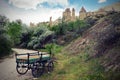 Hilly landscape. Goreme, Cappadocia - landmark attraction in Turkey Royalty Free Stock Photo