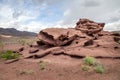 Volcanic formations in Katutau mountains, Kazakhstan Royalty Free Stock Photo