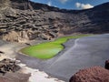 Volcanic Green Lake Lago Verde, Lanzarote Island