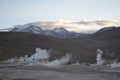 Volcanic hotsprings and geysers at the `El Tatio Geysers`. Atacama desert, Calama, Chile Royalty Free Stock Photo