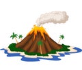 Volcanic island cartoon