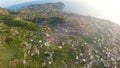 Volcanic island Ischia with many private economies and gardens on green hills