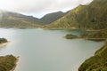 Volcanic lake in Azores, Portugal Royalty Free Stock Photo
