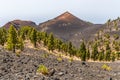 Volcanic landscape along Ruta de los Volcanes, beautiful hiking path over the volcanoes, La Palma, Canary Islands Royalty Free Stock Photo