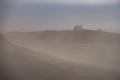 Volcanic landscape during ash storm on the Fimmvorduhals hiking trail. Iceland Royalty Free Stock Photo