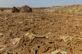 Volcanic landscape of Dallol, Danakil depression, Ethiopi