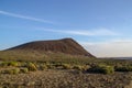 Hiking trail to the top of the red mountain, in the south coast of the Tenerife Island in Spain. Royalty Free Stock Photo