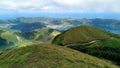 Volcanic landscape of Sete Cidades area, view from Miradouro da Boca do Inferno, Sao Miguel Island, Azores, Portugal Royalty Free Stock Photo