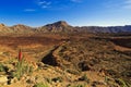 Volcanic landscape of the Teide Volcano National Park Royalty Free Stock Photo