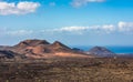 Volcanic landscape at Timanfaya National Park, Lanzarote Island, Canary Islands, Spain Royalty Free Stock Photo