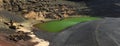 Volcanic landscapes of Lanzarote El Golfo lake