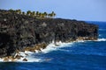 Volcanic Lava Coast at the Pacific on Big Island, Volcanoes National Park, Hawaii