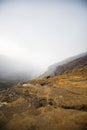 Volcanic Mountain with Smoke from Sulfur, volcano Ijen on Java in Indonesia Royalty Free Stock Photo